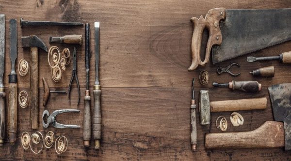 Header showing classic woodworking tools